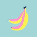 Hand draw banana in sketch style. Beach holiday. Royalty Free Stock Photo