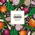 Vector hand drawn banner with healthy onion