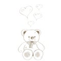 Vector hand drawn bear
