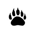 Vector hand drawn bear paw foot print Royalty Free Stock Photo