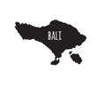 Vector hand drawn black doodle sketch Bali map