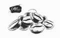 Illustration of pile of coffee beans