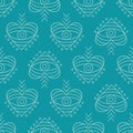 Vector hand drawn boho eyes doodles seamless repeat pattern Royalty Free Stock Photo