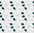 Vector hand drawn botanical seamless pattern