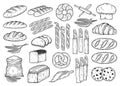 Vector hand-drawn bread and bakery illustrations