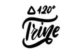 Vector hand drawn brush ink illustration of Trine sign.