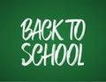 Vector Hand drawn brush text of Back to School on blackboard background Royalty Free Stock Photo