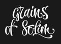 Vector hand drawn calligraphy style lettering word - grains of selim. Royalty Free Stock Photo