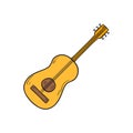 Vector hand drawn cartoon guitar icon Royalty Free Stock Photo