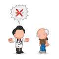Vector hand-drawn cartoon of doctor telling old patient to quit Royalty Free Stock Photo