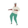 Vector hand drawn cartoon illustration of latino, carribean. african man dancing mambo.