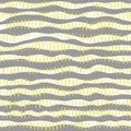 Vector white yellow stripes grey seamless pattern Royalty Free Stock Photo