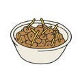 Vector hand drawn chili bowl icon. Mexican