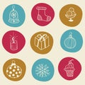 Vector hand drawn christmas doodle designg elements Royalty Free Stock Photo