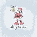 Vector hand drawn Christmas illustration of Santa Royalty Free Stock Photo