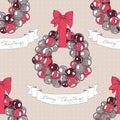 Vector hand drawn Christmas pattern Royalty Free Stock Photo