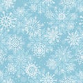 Vector hand drawn Christmas seamless pattern with white vintage snowflakes Royalty Free Stock Photo