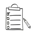Vector hand drawn clipboard Royalty Free Stock Photo