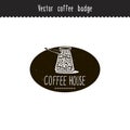 Vector hand drawn coffee brand design element. Coffee cezve. Coffee sketches isolated on white.