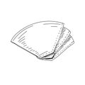 Vector hand drawn Vector hand drawn coffee filter Illustration. Royalty Free Stock Photo