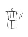 Vector hand drawn coffee maker in vintage engraved style. isolated on white. Sketch illustration