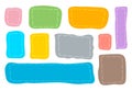 vector hand drawn colorful text boxes, speech bubbles Royalty Free Stock Photo