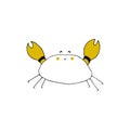 Vector hand drawn crab. Ocean marine world.