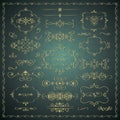 Vector Hand Drawn Decorative Golden Design Elements Royalty Free Stock Photo