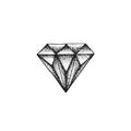 Vector hand drawn diamond illustration