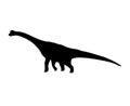 Vector hand drawn diplodocus dinosaur silhouette Royalty Free Stock Photo