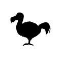 Vector hand drawn dodo bird silhouette