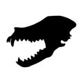 Vector hand drawn dog wolf skull silhouette Royalty Free Stock Photo