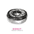 Vector hand drawn donut Illustration.