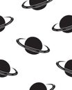 Vector hand drawn doodle black Saturn planet