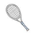 Vector hand drawn doodle colored tennis racket Royalty Free Stock Photo