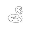 Vector hand drawn doodle flamingo ring float