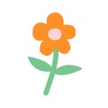 Vector hand drawn doodle flat flower