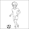 Footballer. Boy with a ball. Royalty Free Stock Photo