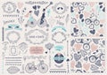 Vector Hand drawn doodle Love collection, illustration Sketchy icons. set for Valentine`s day, wedding, romantic events Royalty Free Stock Photo