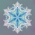 Vector hand drawn doodle mandala. Ethnic with colorful ornament. . Pastel blue colors, background. Doodle Royalty Free Stock Photo