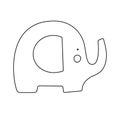 Vector hand drawn doodle sketch baby elephant isolated on white. Design for girls or boys, kids. Children illustration