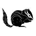 Vector hand drawn doodle sketch black chipmunk Royalty Free Stock Photo