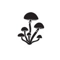 Vector hand drawn doodle black honey mushroom