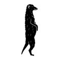 Vector hand drawn doodle sketch black meerkat Royalty Free Stock Photo