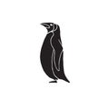 Vector hand drawn doodle sketch black penguin