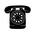 Vector hand drawn doodle sketch black retro phone Royalty Free Stock Photo