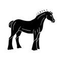 Vector hand drawn doodle sketch black shire horse