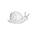 Vector hand drawn doodle sketch black snail