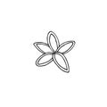 Vector hand drawn doodle sketch coconut flower