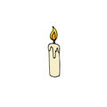 Vector hand drawn doodle sketch colored candle